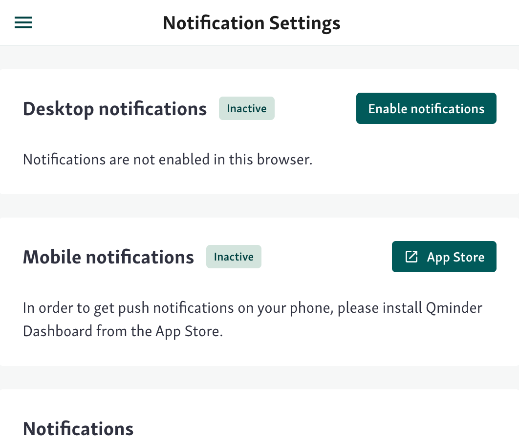 Set real-time notifications