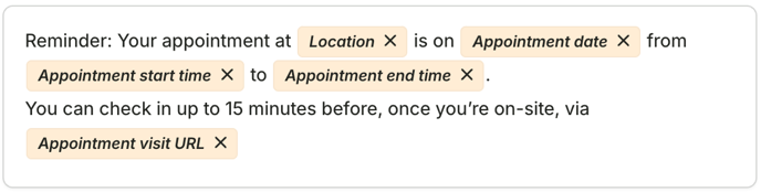 Appointment reminder