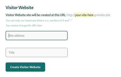 Visitor Website creation