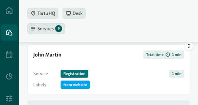 Service View tag from visitor website